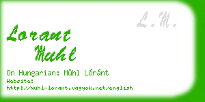 lorant muhl business card